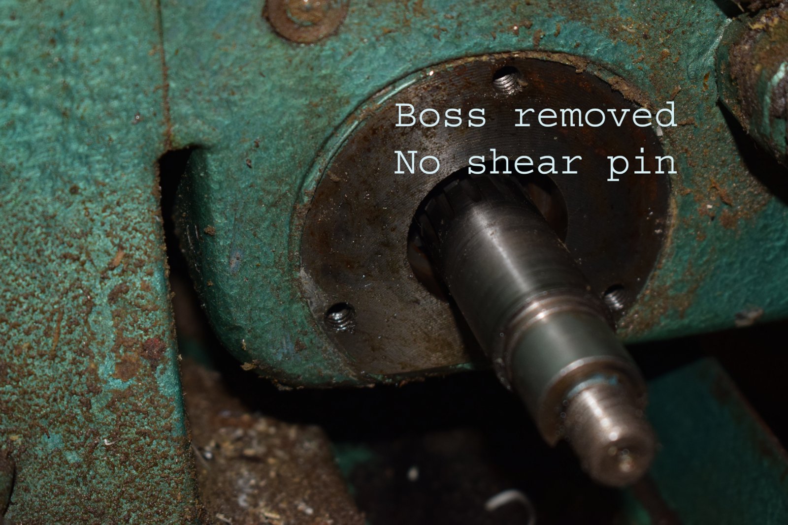 Hi Richard. I think I have followed your instructions re Shear pin. This is what I found. Notice the splines on solid shaft, could they have slipped out of orientation